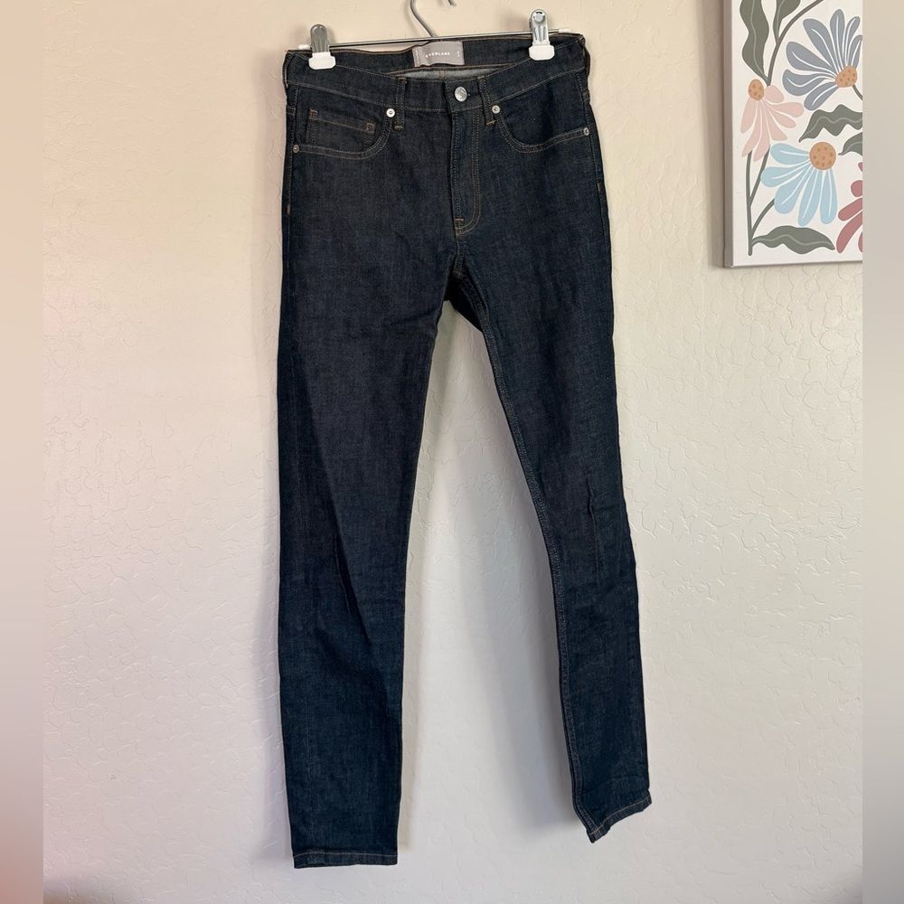 Everlane The Mid-Rise Skinny Jeans Dark Indigo Size 26 Tall Inseam